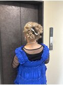 人気アレンジ＊ふわふわツインお団子/結婚式.お呼ばれ