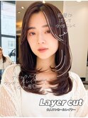 レイヤーロング20代30代40代大人可愛い毛先ワンカール後れ毛