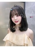 オリーブグレージュ/就活カラー/ミディアムレイヤー