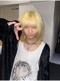 15594ブリーチ＆ダブルカラー金髪ホワイトブロンドウルフ