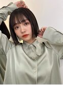 シースルーバングワンレンボブミニボブ切りっぱなしボブ