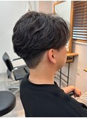 フェザーパーマ刈り上げセンターパートビジネスパーマ千葉駅保立