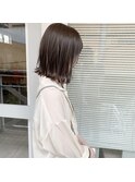 外ハネボブ/ボブ/切りっぱなしボブ/グレージュ