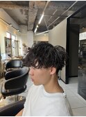 波巻きスパイラルパーマ　波巻きパーマ　メンズパーマ