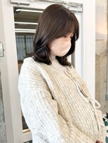 ノエ(noe) 切りっぱなしロブ×オリーブベージュ