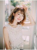 A BY WHO江坂/ふんわりモテパーマ/透明感カラー