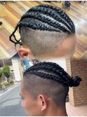 MEN'S半頭コーンロウストレート8本/横浜横須賀/ダークアッシュ