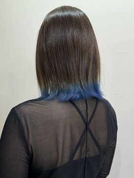 サクラ オモテサンドウ(SAKURA) 裾カラー ライトブルー エンドカラー 表参道