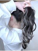 【結って可愛さUP】インナーホワイトシルバー×ブリーチ3回