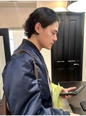 ★スペインカールスパイカーショートブルーブラック韓国マッシュ