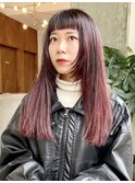 ピンクベージュ/セミロング