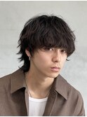 マッシュウルフ波巻きスパイラルパーマシャドウ緩めルーズ色気