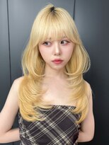 アルバム 新宿(ALBUM SHINJUKU)&nbsp;前髪カットブリーチ顔周りレイヤーウルフカット_F30845