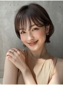 大人かわいいカット&シアーカラー・外ハネセミディ