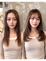 ロビー 表参道(ROBBY)&nbsp;ミディアムレイヤーカット/20代30代40代/顔周りカットワンカール