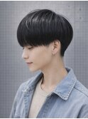 メンズマッシュショート黒髪ストレートナチュラル