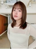 小顔黒髪オリーブグレーココアベージュボブ髪質改善ブリーチ新宿