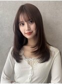 ナチュラルレイヤーカット　ミルクブラウンs