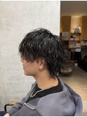 波巻きパーマ波巻きツイストスパイラルパーマメンズウルフ勝川駅