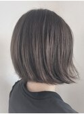 外国人風ダークスモーキーアッシュ前下りボブ/ニュアンスカラー