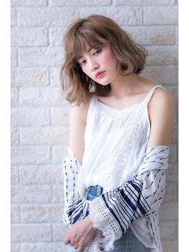 ヘアーアートシフォン 川口東口店(hair art chiffon) 厚めバングor斜めバングでボルドーのクラシカルワンレンボブ