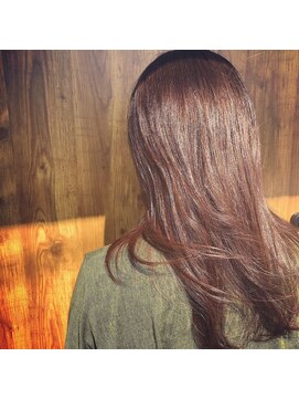 ブルー(BLUE) ロング×グレージュ