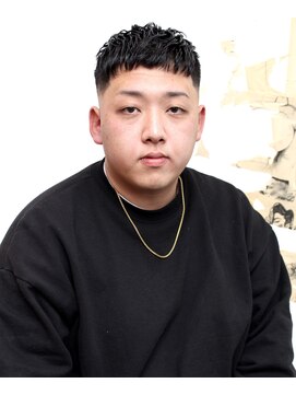 メリケンバーバーショップ コウベ(MERICAN BARBERSHOP KOBE) 七三オールバックツイストパーマかき上げヘアコンマヘア31