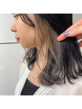 アリーズ シブヤ(ALLYS shibuya) イヤリングカラー アッシュブルー ポイントカラー ハイライト