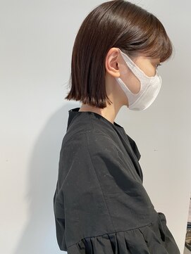 コフィー バイ メルト 吉祥寺(cofy by melt) 【三ツ井純】20台30代大人可愛い切りっぱなしボブブラウン耳かけ