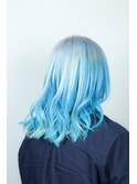 White × sky blue
