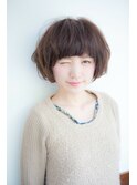 ペールベージュセクションカラーグラデーションカラー外ハネボブ
