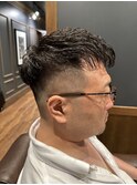 【銀座理容室】フェード×アイロンパーマ