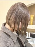ショートボブハイトーンカラータッセルボブミルクティーピンク