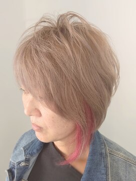 ヘアースタジオ ジェイワン(hair studio J ONE) 30代40代50代レイヤー ミルクティーベージュ(インナーピンク)