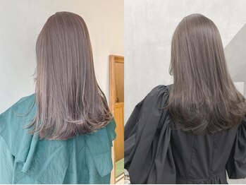 チル(chill)の写真/トレンドを取り入れたグレージュなど透明感溢れるダブルカラーが人気◇ダメージレスに理想のカラーに◎