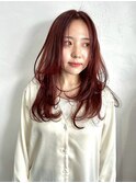 レイヤーカット/ハッシュカット/セミロング/小顔