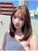 当日予約/オリーブベージュ/くすみカラー/ミディアム