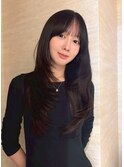 ロングレイヤーシャギーレイヤー黒髪韓国レイヤー