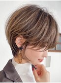大人ショートボブ 20代30代40代ヘア 小顔