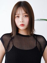 エインアンリー 明治神宮前(AIN.ANLY.) ☆大人ガーリーダークアッシュミディアムレイヤーカット韓国ヘア