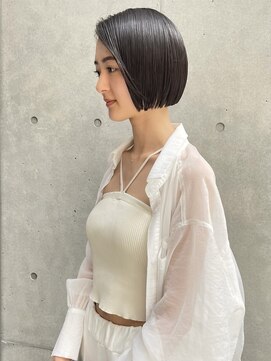 エッセンス(THE ESSENCE) BOB切りっぱなしボブエアリーロング美髪ピンクブラウン