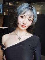 アルバム 池袋(ALBUM) ショートくびれミディボブデザインカラーブリーチ_F31040