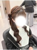 リボンハーフアップ/北新地ヘアセット