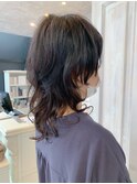 福山美容室Caary人気 個性派顔周りマッシュネオウルフスタイル
