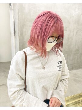 スー 渋谷(suu) ピンクベージュダブルカラーハイトーンカラーケアブリーチ