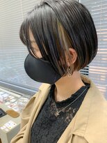 テトヘアー(teto hair) インナーカラー、ミニボブ、デザインカラー、グレージュ