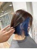 ボブ×インナーカラー