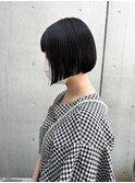 【大平優香】ミニボブ暗髪ストレート前髪顔まわり切りっぱなし