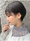 大人可愛い20代30代40代黒髪前下がりショートボブ丸みショート◎