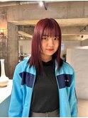 デザインカラーレイヤーカットウェットヘア夏オリーブベージュ